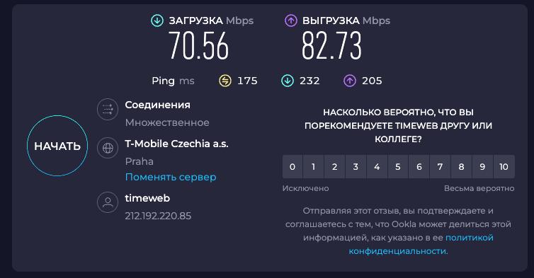 Замер скорости Speedtest